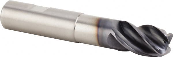 Kennametal - 16mm, 4 Flute, Single End, Solid Carbide, 3mm Corner Radius End Mill - 100mm OAL, 38° Helix, Right Hand Flute, 24mm LOC, Right Hand Cut, 48mm Extended Reach - Americas Industrial Supply