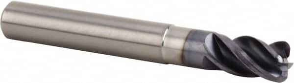 Kennametal - 10mm, 4 Flute, Single End, Solid Carbide, 3mm Corner Radius End Mill - 76mm OAL, 38° Helix, Right Hand Flute, 15mm LOC, Right Hand Cut, 30mm Extended Reach - Americas Industrial Supply