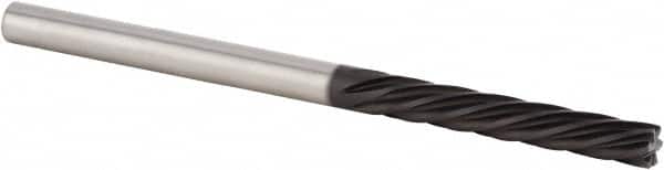 Kennametal - 3/8" Cutting Diam x 1-1/2" Length of Cut, 6 Flute, Downcut Spiral Router Bit - Diamond Coated, Left Hand Cut, Solid Carbide, 4" OAL x 3/8" Shank Diam, Double Edge, 25° Helix Angle - Americas Industrial Supply