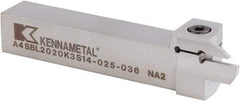 Kennametal - A4SB, External, Left Hand, 12mm Max Depth of Cut, 2mm Min Groove Width, Indexable Grooving Tool Holder - A4G0200M2SP02B Insert Compatibility, 20mm Shank Height, 20mm Shank Width, 125.3mm OAL - Americas Industrial Supply