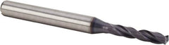 Kennametal - #26 140° Spiral Flute Solid Carbide Screw Machine Drill Bit - Multilayer TiAlN Finish, Right Hand Cut, 20mm Flute Length, 62mm OAL, Standard Point, Straight Shank, Through Coolant - Americas Industrial Supply