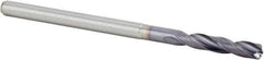 Kennametal - #33 140° Spiral Flute Solid Carbide Screw Machine Drill Bit - Multilayer TiAlN Finish, Right Hand Cut, 16mm Flute Length, 50mm OAL, Standard Point, Straight Shank, Through Coolant - Americas Industrial Supply