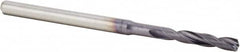 Kennametal - #40 140° Spiral Flute Solid Carbide Screw Machine Drill Bit - Multilayer TiAlN Finish, Right Hand Cut, 16mm Flute Length, 50mm OAL, Standard Point, Straight Shank, Through Coolant - Americas Industrial Supply