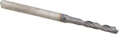 Kennametal - 3/32" 140° Spiral Flute Solid Carbide Screw Machine Drill Bit - Multilayer TiAlN Finish, Right Hand Cut, 16mm Flute Length, 50mm OAL, Standard Point, Straight Shank, Through Coolant - Americas Industrial Supply