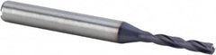Kennametal - 3mm 140° Spiral Flute Solid Carbide Screw Machine Drill Bit - Multilayer TiAlN Finish, Right Hand Cut, 20mm Flute Length, 62mm OAL, Standard Point, Straight Shank, Through Coolant - Americas Industrial Supply