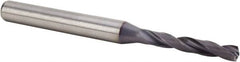 Kennametal - #25 140° Spiral Flute Solid Carbide Screw Machine Drill Bit - Multilayer TiAlN Finish, Right Hand Cut, 24mm Flute Length, 66mm OAL, Standard Point, Straight Shank, Through Coolant - Americas Industrial Supply