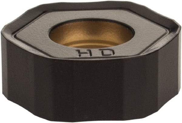 Kennametal - HNPJ43 Grade KCPM20 Carbide Milling Insert - TiN/MT/TiCN/Al2O3 Finish, 0.1731" Thick, 12mm Inscribed Circle, 1mm Corner Radius - Americas Industrial Supply
