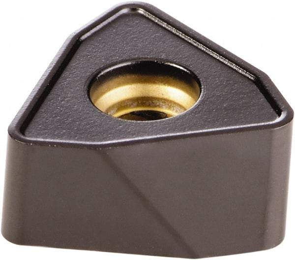 Kennametal - WOEJ090512 Grade KCK15 Carbide Milling Insert - TiN/MT/TiCN/Al2O3 Finish, 0.215" Thick, 0.351" Inscribed Circle, 1.22mm Corner Radius - Americas Industrial Supply