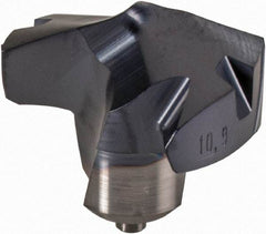 Kennametal - Series KenTIP, 10.9mm Diam Grade KCP15 140° Replaceable Drill Tip - Carbide, AlTiN Finish, K Seat Size - Americas Industrial Supply