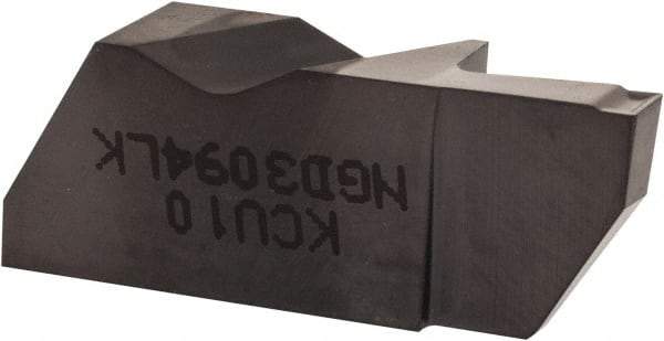Kennametal - 3094NGD K Grade KCU10, 2.39mm Cutting Width Carbide Grooving Insert - 6.35mm Max Depth of Cut, Left Hand, 0.19mm Corner Radius, AlTiN Finish - Americas Industrial Supply