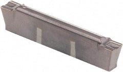 Kennametal - A4C0405 CF KCU25 Grade, 0.1594" Cutting Width, Carbide Cutoff Insert - 6° Left Hand Lead Angle, 0.008" Cnr Rad, AlTiN Coated, Double End - Americas Industrial Supply