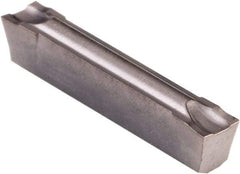 Kennametal - A4C0305 CF KCU25 Grade, 0.12" Cutting Width, Carbide Cutoff Insert - 6° Left Hand Lead Angle, 0.008" Cnr Rad, AlTiN Coated, Double End - Americas Industrial Supply