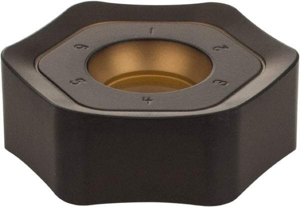 Kennametal - HNPJ759 Grade KCPK30 Carbide Milling Insert - TiN/TiCN/Al2O3 Finish, 0.2887" Thick, 7/8" Inscribed Circle, 3.5mm Corner Radius - Americas Industrial Supply