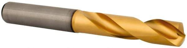 Kennametal - 12mm 140° Spiral Flute Solid Carbide Screw Machine Drill Bit - Multilayer TiAlN Finish, Right Hand Cut, 55mm Flute Length, 102mm OAL, Standard Point, Straight Shank - Americas Industrial Supply