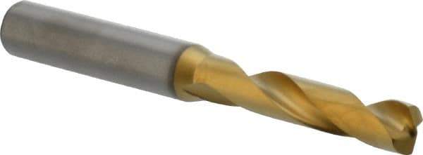 Kennametal - 8.4mm 140° Spiral Flute Solid Carbide Screw Machine Drill Bit - Multilayer TiAlN Finish, Right Hand Cut, 47mm Flute Length, 89mm OAL, Standard Point, Straight Shank - Americas Industrial Supply