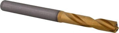 Kennametal - 7/32" 140° Spiral Flute Solid Carbide Screw Machine Drill Bit - Multilayer TiAlN Finish, Right Hand Cut, 28mm Flute Length, 66mm OAL, Standard Point, Straight Shank, Through Coolant - Americas Industrial Supply