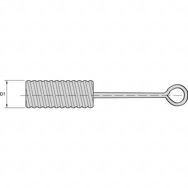 Kennametal - 1/2" Diam Nylon Spiral Brush - Single Spiral, 1/2" Filament Diam - Americas Industrial Supply