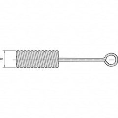 Kennametal - 1/2" Diam Nylon Spiral Brush - Single Spiral, 1/2" Filament Diam - Americas Industrial Supply