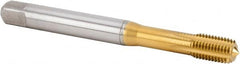 Kennametal - M8x1.00 Metric Fine 6HX Modified Bottoming Thread Forming Tap - Powdered Metal High Speed Steel, TiN Finish, 90mm OAL, 10mm Thread Length, Right Hand Thread, Series T622 - Americas Industrial Supply