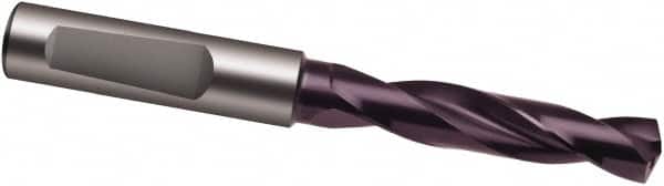 Guhring - 8.8mm 140° Spiral Flute Solid Carbide Screw Machine Drill Bit - FIREX Finish, Right Hand Cut, 47mm Flute Length, 89mm OAL, SU Point, Whistle Notch Shank, Through Coolant - Americas Industrial Supply