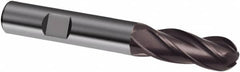 Guhring - 25mm, 45mm LOC, 25mm Shank Diam, 121mm OAL, 4 Flute, Solid Carbide Square End Mill - Single End, Nano-A Finish, Spiral Flute, 36/38° Helix, Centercutting, Right Hand Cut, Right Hand Flute, Series 6708 - Americas Industrial Supply