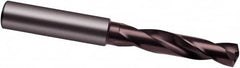 Guhring - 7.2mm 140° Spiral Flute Solid Carbide Screw Machine Drill Bit - nano-A Finish, Right Hand Cut, 41mm Flute Length, 79mm OAL, VA Point, Straight Shank, Through Coolant - Americas Industrial Supply