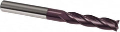 Guhring - 5/8", 3" LOC, 5/8" Shank Diam, 6" OAL, 4 Flute, Solid Carbide Square End Mill - Single End, FIREX Finish, Spiral Flute, 30° Helix, Right Hand Cut, Right Hand Flute, Series 3155 - Americas Industrial Supply