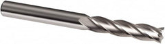 Guhring - 3/8", 1-5/8" LOC, 3/8" Shank Diam, 4" OAL, 4 Flute, Solid Carbide Square End Mill - Single End, Uncoated, Spiral Flute, 30° Helix, Right Hand Cut, Right Hand Flute, Series 3151 - Americas Industrial Supply
