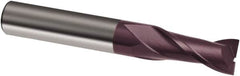 Guhring - 7/64", 3/8" LOC, 1/8" Shank Diam, 1-1/2" OAL, 2 Flute, Solid Carbide Square End Mill - Single End, FIREX Finish, Spiral Flute, 30° Helix, Right Hand Cut, Right Hand Flute, Series 3148 - Americas Industrial Supply