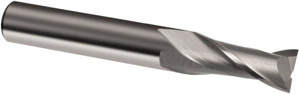 Guhring - 1/2", 2" LOC, 1/2" Shank Diam, 4-1/2" OAL, 2 Flute, Solid Carbide Square End Mill - Single End, Uncoated, Spiral Flute, 30° Helix, Right Hand Cut, Right Hand Flute, Series 3147 - Americas Industrial Supply