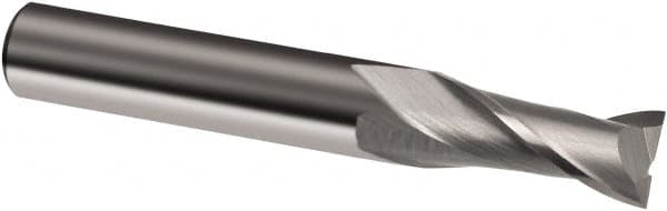 Guhring - 11/16", 1-3/8" LOC, 3/4" Shank Diam, 4" OAL, 2 Flute, Solid Carbide Square End Mill - Single End, Uncoated, Spiral Flute, 30° Helix, Right Hand Cut, Right Hand Flute, Series 3146 - Americas Industrial Supply