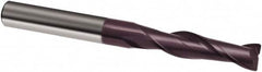 Guhring - 1/2", 2" LOC, 1/2" Shank Diam, 4-1/2" OAL, 2 Flute, Solid Carbide Square End Mill - Single End, FIREX Finish, Spiral Flute, 30° Helix, Right Hand Cut, Right Hand Flute, Series 3088 - Americas Industrial Supply