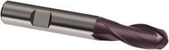 Guhring - 4mm, 8mm LOC, 6mm Shank Diam, 57mm OAL, 2 Flute, Solid Carbide Square End Mill - Single End, FIREX Finish, Spiral Flute, 30° Helix, Right Hand Cut, Right Hand Flute, Series 3049 - Americas Industrial Supply