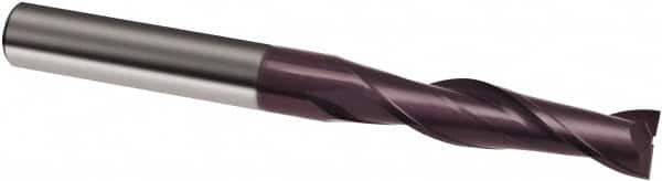 Guhring - 10mm, 40mm LOC, 10mm Shank Diam, 100mm OAL, 2 Flute, Solid Carbide Square End Mill - Single End, FIREX Finish, Spiral Flute, 30° Helix, Right Hand Cut, Right Hand Flute, Series 3021 - Americas Industrial Supply