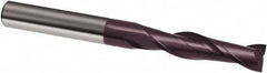 Guhring - 10mm, 40mm LOC, 10mm Shank Diam, 100mm OAL, 2 Flute, Solid Carbide Square End Mill - Single End, FIREX Finish, Spiral Flute, 30° Helix, Right Hand Cut, Right Hand Flute, Series 3021 - Americas Industrial Supply