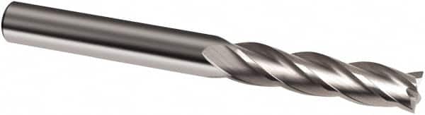 Guhring - 3mm, 20mm LOC, 3mm Shank Diam, 75mm OAL, 4 Flute, Solid Carbide Square End Mill - Single End, Uncoated, Spiral Flute, 30° Helix, Right Hand Cut, Right Hand Flute, Series 3012 - Americas Industrial Supply