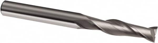 Guhring - 14mm, 45mm LOC, 14mm Shank Diam, 150mm OAL, 2 Flute, Solid Carbide Square End Mill - Single End, Uncoated, Spiral Flute, 30° Helix, Right Hand Cut, Right Hand Flute, Series 3011 - Americas Industrial Supply