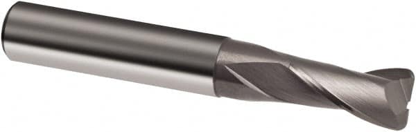 Guhring - 8mm, 16mm LOC, 8mm Shank Diam, 63mm OAL, 2 Flute, Solid Carbide Square End Mill - Single End, Uncoated, Spiral Flute, 30° Helix, Right Hand Cut, Right Hand Flute, Series 3106 - Americas Industrial Supply