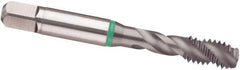 Guhring - 1-8 UNC 4 Flute 2B Modified Bottoming Spiral Flute Tap - Cobalt, TiCN Finish, 5.13" OAL, Right Hand Flute, Right Hand Thread, H6/H7, Series 3949 - Americas Industrial Supply