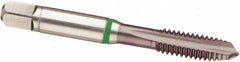 Guhring - #10-24 UNC, 3 Flute, TiCN Finish, Cobalt Spiral Point Tap - Plug Chamfer, Right Hand Thread, 2.382" OAL, 2B Class of Fit, Series 3946 - Exact Industrial Supply