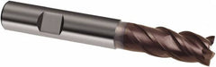Guhring - 12mm, 26mm LOC, 12mm Shank Diam, 83mm OAL, 4 Flute, Solid Carbide Square End Mill - Single End, TiAlN Finish, Spiral Flute, 40/42° Helix, Centercutting, Right Hand Cut, Right Hand Flute, Series 3896 - Americas Industrial Supply