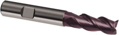 Guhring - 16mm, 32mm LOC, 16mm Shank Diam, 92mm OAL, 3 Flute, Solid Carbide Square End Mill - Single End, FIREX Finish, Spiral Flute, 41/43/45° Helix, Centercutting, Right Hand Cut, Right Hand Flute, Series 3892 - Americas Industrial Supply