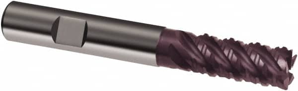 Guhring - 14mm, 26mm LOC, 14mm Shank Diam, 83mm OAL, 5 Flute, Solid Carbide Square End Mill - Single End, FIREX Finish, Spiral Flute, 45° Helix, Right Hand Cut, Right Hand Flute, Series 3890 - Americas Industrial Supply