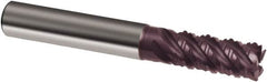 Guhring - 14mm, 26mm LOC, 14mm Shank Diam, 83mm OAL, 5 Flute, Solid Carbide Square End Mill - Single End, FIREX Finish, Spiral Flute, 45° Helix, Right Hand Cut, Right Hand Flute, Series 3889 - Americas Industrial Supply