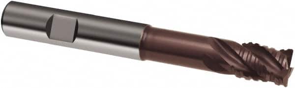 Guhring - 12mm, 16mm LOC, 12mm Shank Diam, 93mm OAL, 4 Flute, Solid Carbide Square End Mill - Single End, Nano-A Finish, Spiral Flute, 36/38° Helix, Centercutting, Right Hand Cut, Right Hand Flute, Series 3885 - Americas Industrial Supply