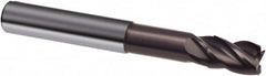 Guhring - 8mm, 12mm LOC, 8mm Shank Diam, 75mm OAL, 4 Flute, Solid Carbide Square End Mill - Single End, Nano-A Finish, Spiral Flute, 36/38° Helix, Centercutting, Right Hand Cut, Right Hand Flute, Series 3806 - Americas Industrial Supply