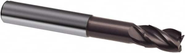 Guhring - 12mm, 16mm LOC, 12mm Shank Diam, 93mm OAL, 4 Flute, Solid Carbide Square End Mill - Single End, Nano-A Finish, Spiral Flute, 36/38° Helix, Centercutting, Right Hand Cut, Right Hand Flute, Series 3806 - Americas Industrial Supply