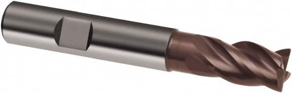 Guhring - 16mm, 22mm LOC, 16mm Shank Diam, 82mm OAL, 4 Flute, Solid Carbide Square End Mill - Single End, Nano-A Finish, Spiral Flute, 36/38° Helix, Centercutting, Right Hand Cut, Right Hand Flute, Series 3805 - Americas Industrial Supply