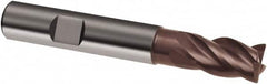 Guhring - 16mm, 22mm LOC, 16mm Shank Diam, 82mm OAL, 4 Flute, Solid Carbide Square End Mill - Single End, Nano-A Finish, Spiral Flute, 36/38° Helix, Centercutting, Right Hand Cut, Right Hand Flute, Series 3805 - Americas Industrial Supply