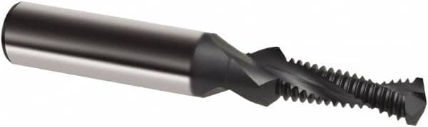 Guhring - M10x1.25 Metric Fine, 0.3465" Cutting Diam, 2 Flute, Solid Carbide Helical Flute Thread Mill - Internal Thread, 26.6mm LOC, 80mm OAL, 12mm Shank Diam - Americas Industrial Supply